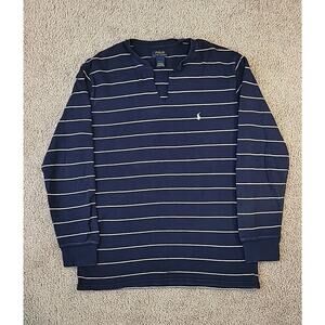 Polo Ralph Lauren Waffle-Knit Thermal Shirt – Men’s XL – Navy & Striped – EUC